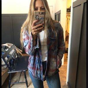 Free People bleached looking thick flannel medium